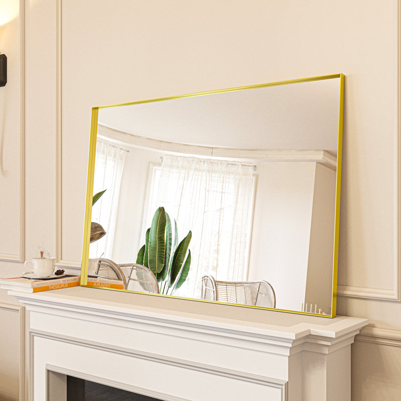 Miroir en aluminium à angle droit avec cadre en aluminium, 32 po x 48 po