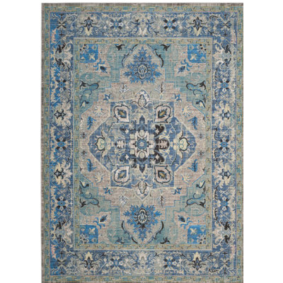Tapis bleu / gris Lovilia