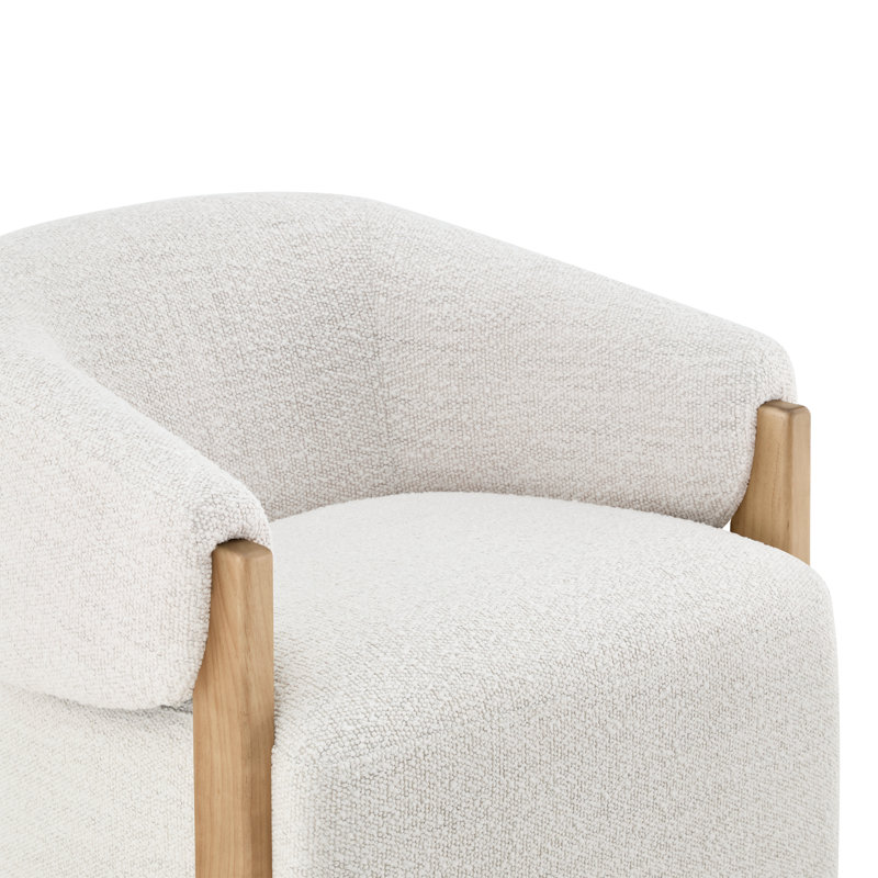 Fauteuil d'appoint pivotant rembourré Denice Longfield, Merino Pearl Boucle