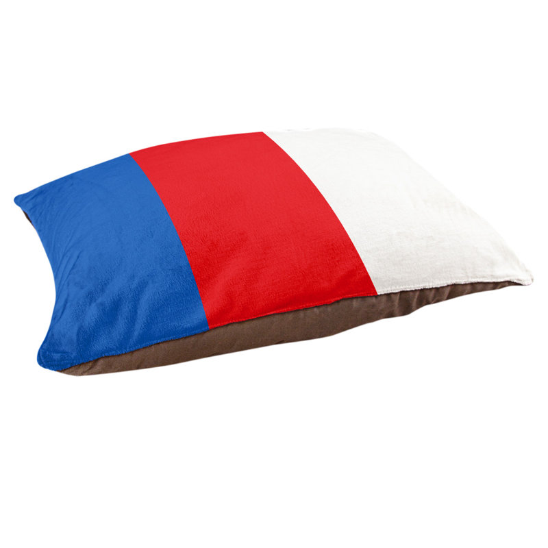 Oreiller Syracuse, Grand (l 40 po x P 30 po x H 6,5 po), Bleu / Rouge moyen
