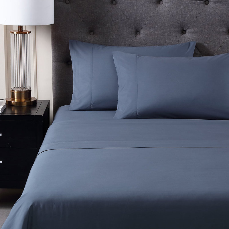 Hotel Percale Sheet Set, King, Slate