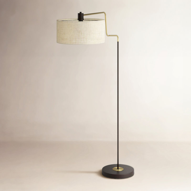 Wenham 57'' Swing Arm Floor Lamp, Black