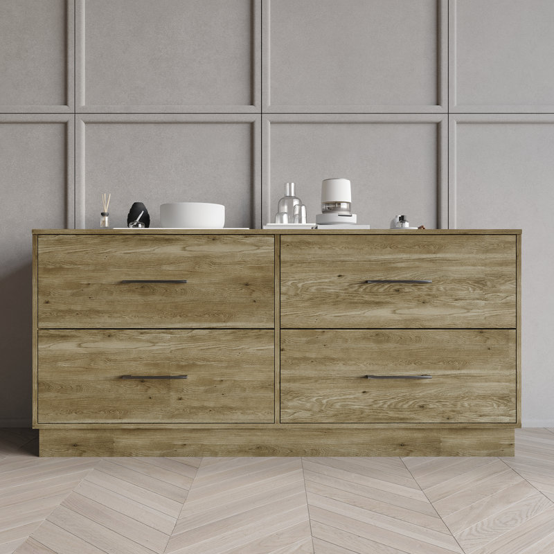 Torrin 58.27'' W Unfinished 4 - Drawer Dresser