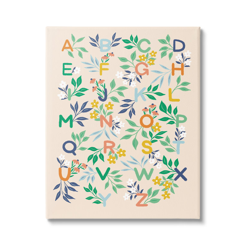 Cottage Blooms Alphabet Canvas Wall Art by Dominika Godette, H 48 po x l 36 po x P 1,5 po