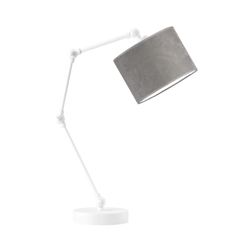 Alirah Adjustable Metal Arched Lamp, White, Gray