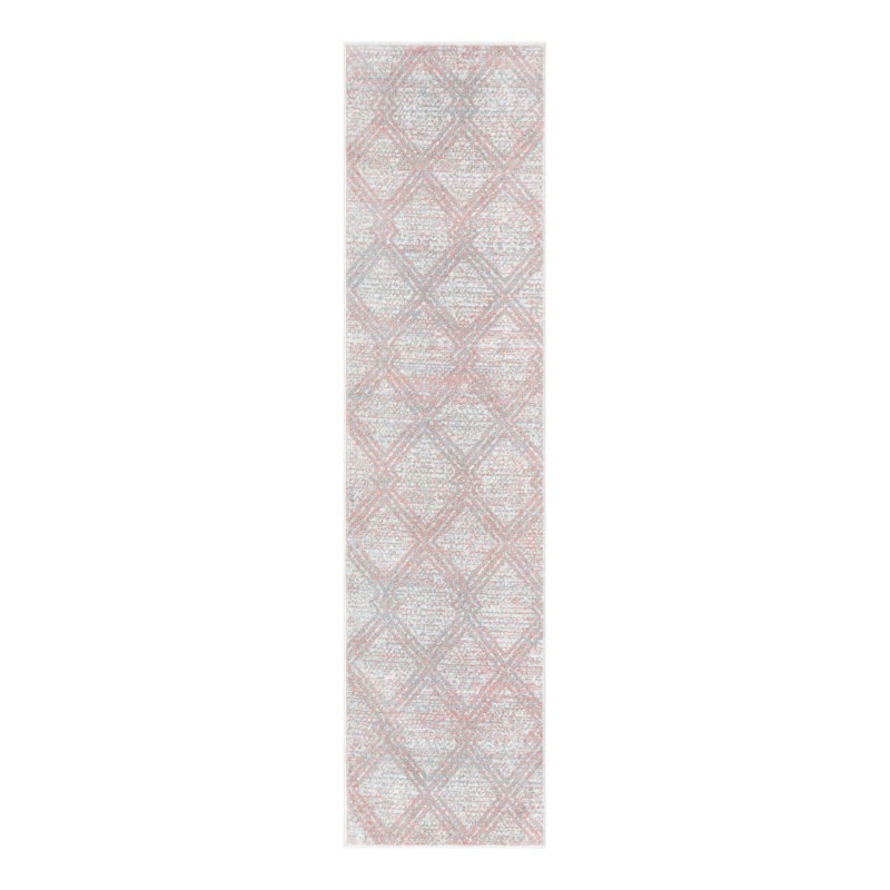 Tapis Langley Street® Modern Trellis Massie, Pink, Tapis de couloir 2 pi x 8 pi