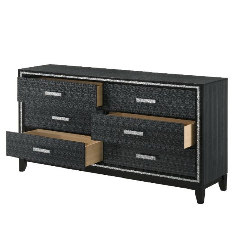 Commode double 6 tiroirs l 63 po