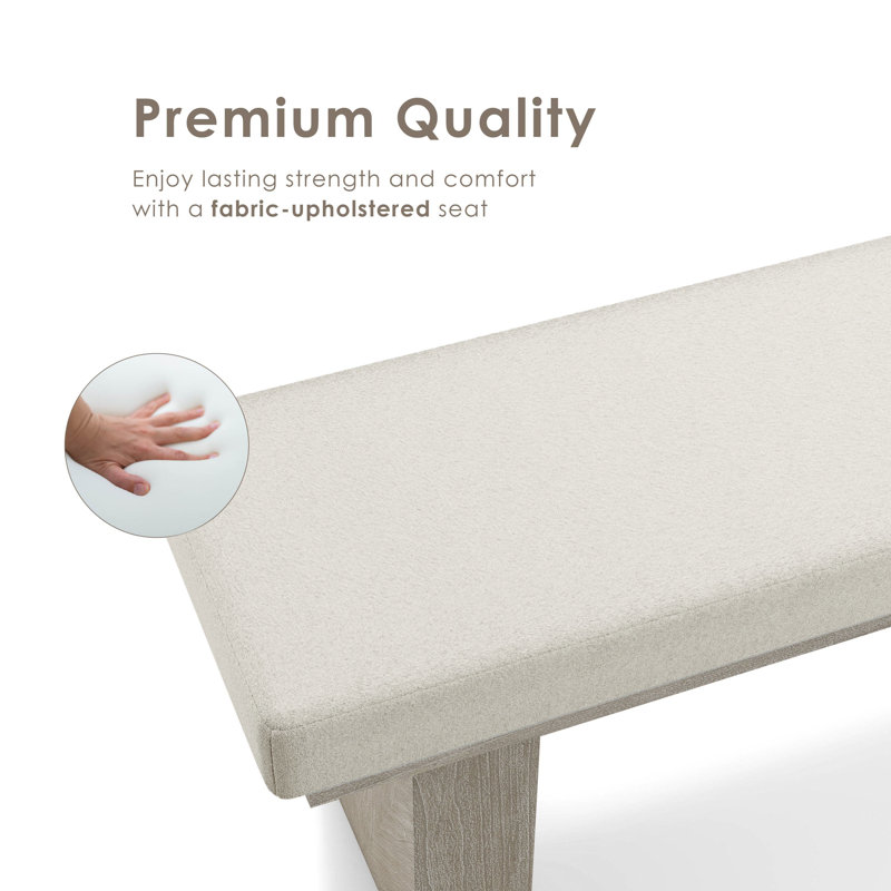 Bartel 59"W Upholstered Dining Bench with Wood Base