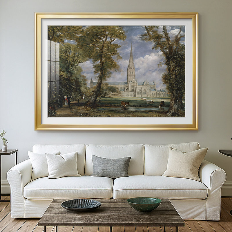 Cathédrale de Salisbury vue des prés-John Constable - Toile tendue avec châssis, 1831, 30 x 5 x 42,5, Impression encadrée