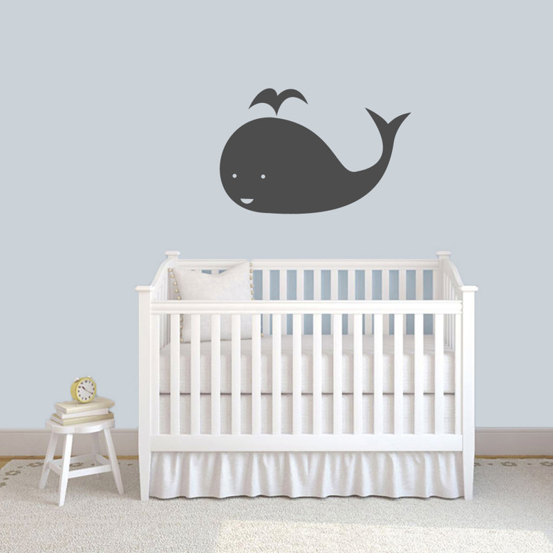 Décalcomanie murale baleine, Gris foncé