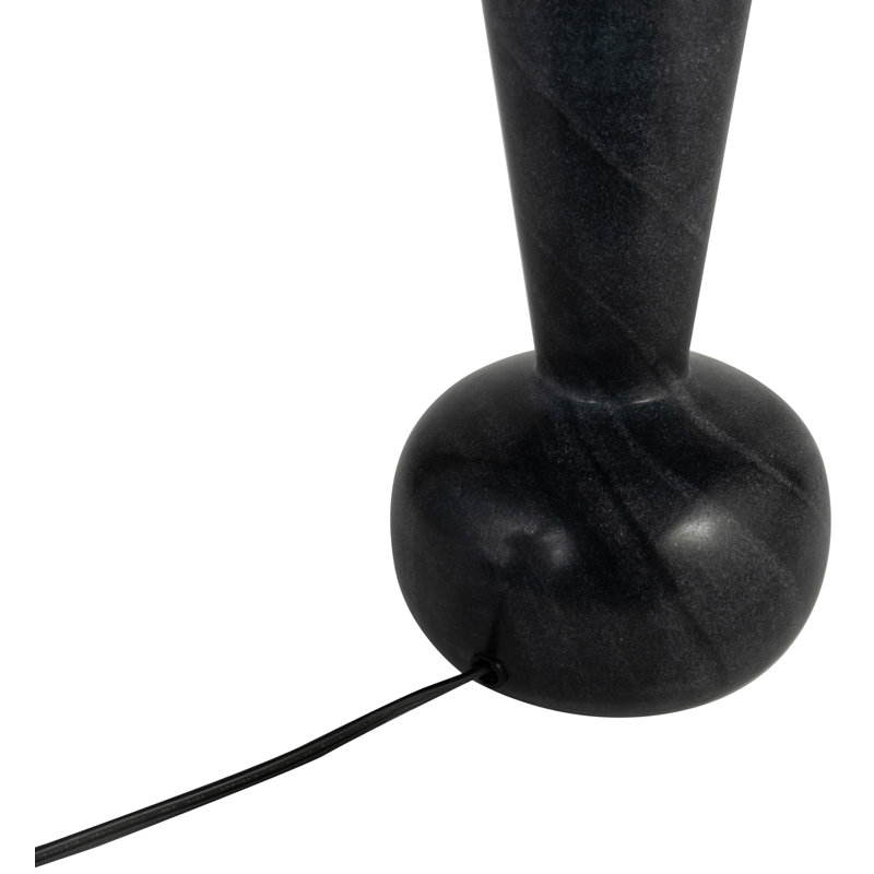 Lampe de table Giguere, Marbre, Noir, Tissu en lin texturé