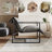 Upholstered Modern Metal Framed Light Gray Polyester Blend Sling Accent Chair-1200492255