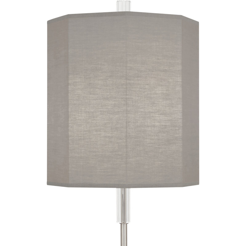 Kate Table Lamp, Polished Nickel, Smoke Gray
