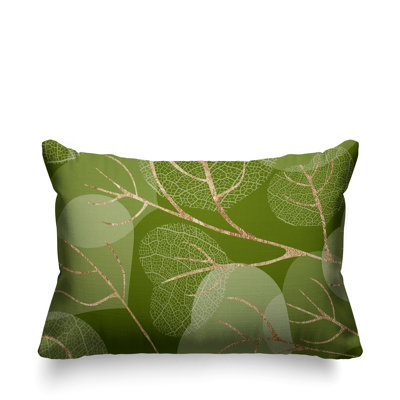 Baka Leafs Indoor/Outdoor Lumbar Throw Pillow