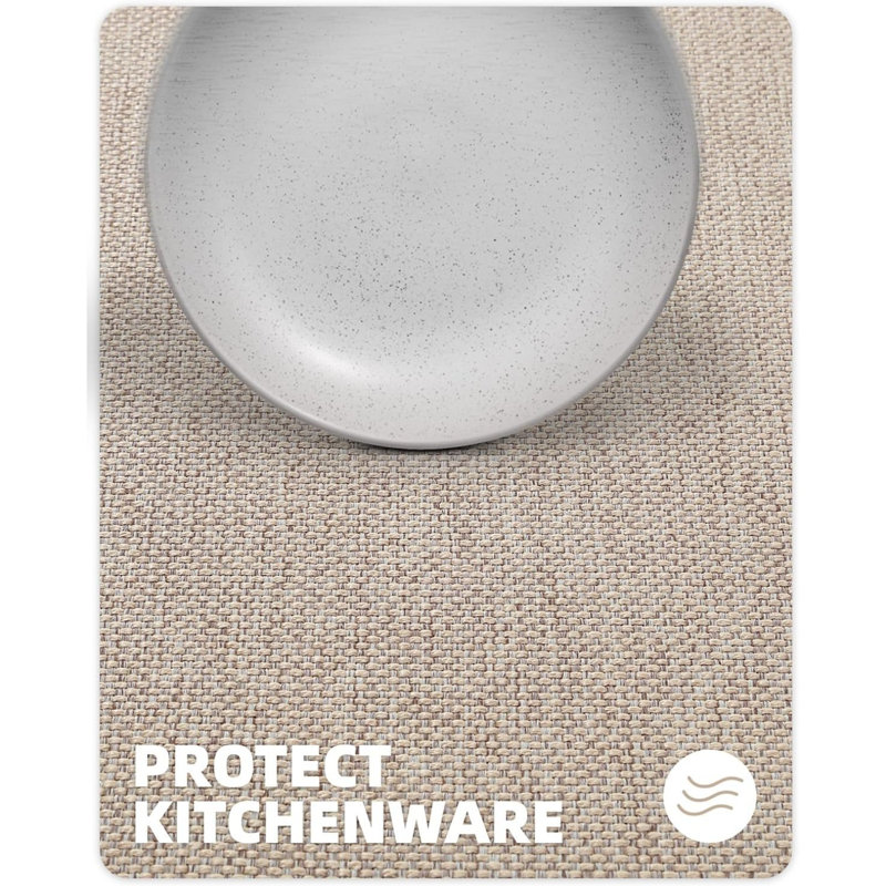 Kitchen Rugs Non Slip Washable, Khaki, Runner 43.5cm W x 120cm L