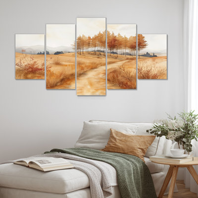 «Brown Meadows in Canada II», ensemble d'impression d'art mural campagne