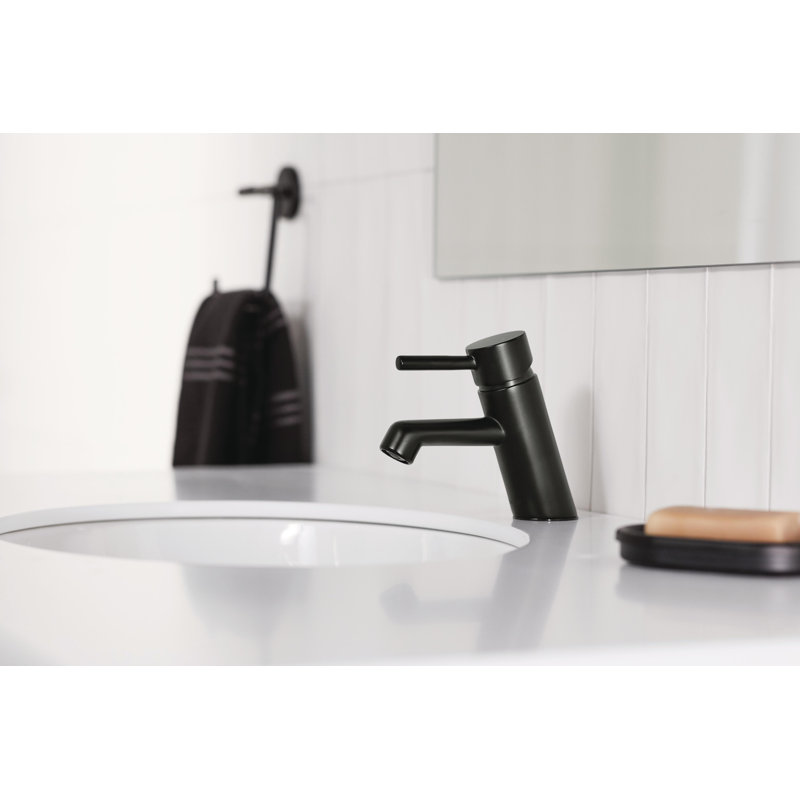 Precept Single-handle Bathroom Faucet with Drain Assembly, Matte Black