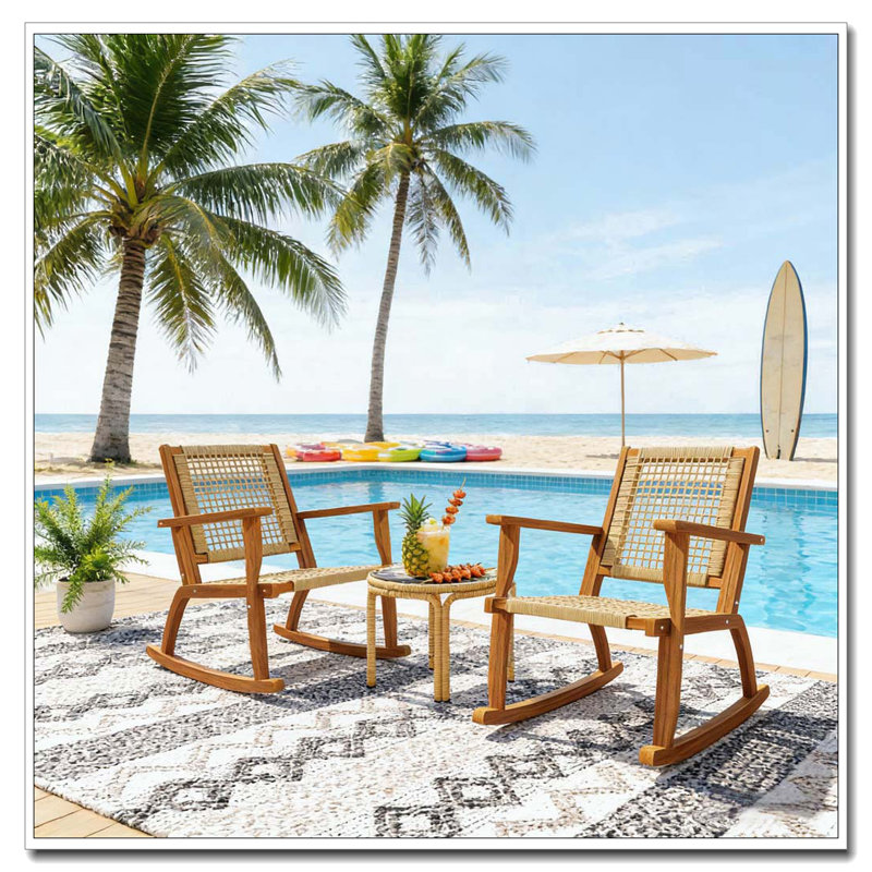 Chaise berçante en bois