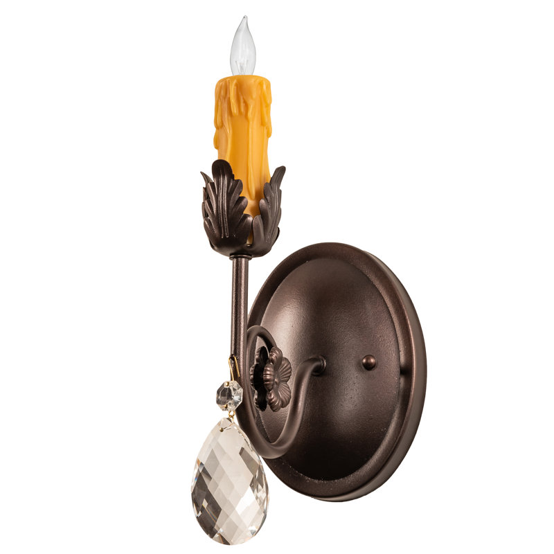 Antonia 1 - Light Candle Wall Light, Chestnut