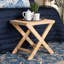Tabouret d'appoint en bois massif de rotin et d'acajou Catignani