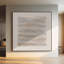 Très grand art mural imprimé sur tissu - Motif de lignes horizontales neutres dans les tons de beige et de bleu «pour le salon ou la chambre à coucher -« Assemblage requis du cadre (cadre non fini) »-123836498