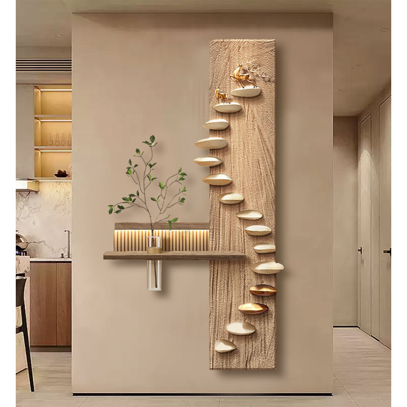 Décoration murale lumineuse à DEL avec verdure artificielle de style crème, H 62,99 po x l 31,5 po x P 4,72 po