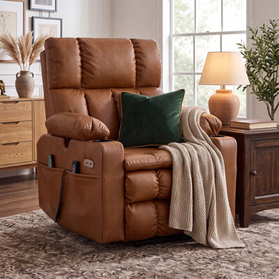 Grace Dual Motor Power Lift Recliner Chair with Massage and Heat, Zero Gravity Electric Recliner with Lay Flat Design, Adjustable Headrest and Armrest