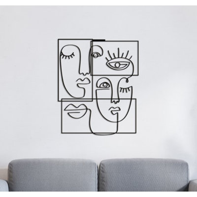 Décoration murale abstraite en lignes abstraites pour décoration intérieure, bureau, cadeau de pendaison de crémaillère