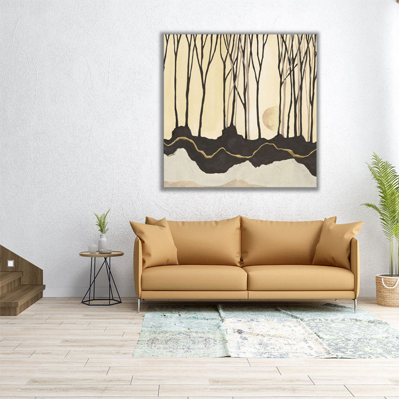 Silhouette V noir et blanc - reproduction d'art sur toile, H 40 po x l 40 po