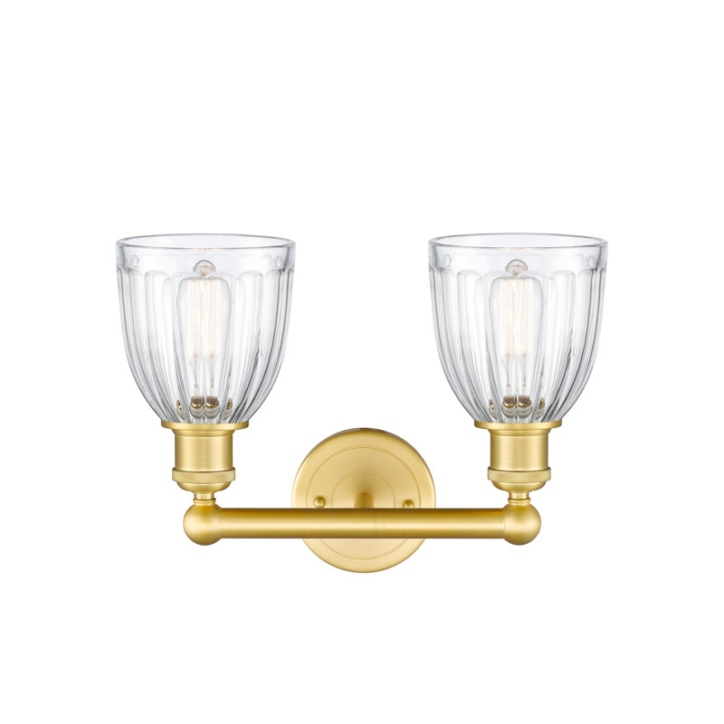 Éclairage pour meuble-lavabo à 2 lumières 14,75 po Radegonde, Transparent, Or satiné