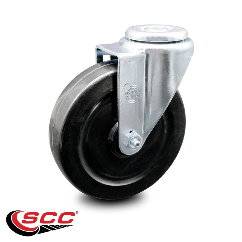 Hard Rubber Wheel Swivel Bolt Hole