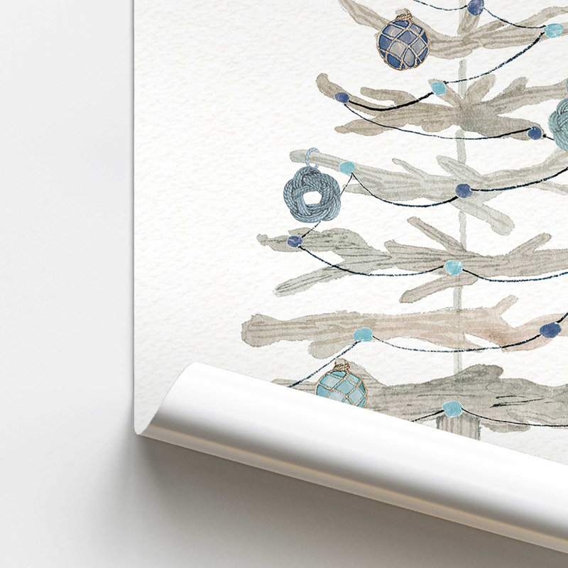 Imprimé d'arbre de Noël Sea Breeze, Papier, H 20 po x l 16 po x P 0,1 po