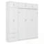 Grand lit escamotable mural avec armoire supérieure, tablettes et garde-robe-777623828