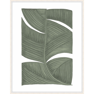 Theodore Alexander Soft Blades 2 By Marianne Hendriks - Single Picture Frame Print In Olive Green