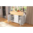 55.7"Large Kitchen Island with 2 Drop Leaf with Power Outlet-129469893