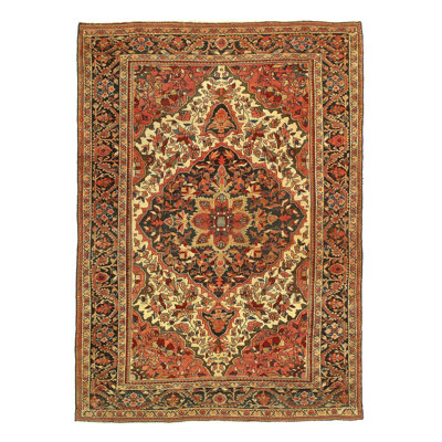 Xakaria One-of-a-Kind Rectangle 3'5" x 4'11" 1900s Rectangle Wool Area Rug in