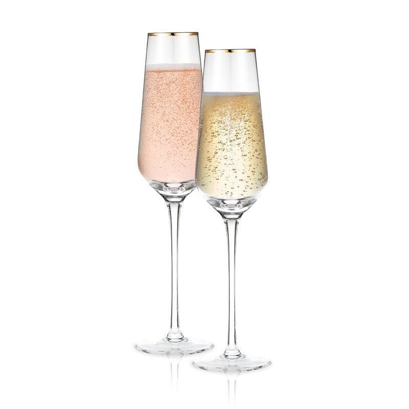 Tynea 8.1oz. Handmade Crystal Flute, 2