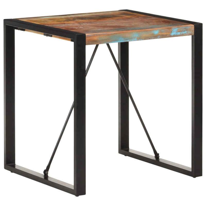 17 Stories Dining Table Mango Wood, Black, 29.5" H x 27.6" L x 27.6" W, Multicolor