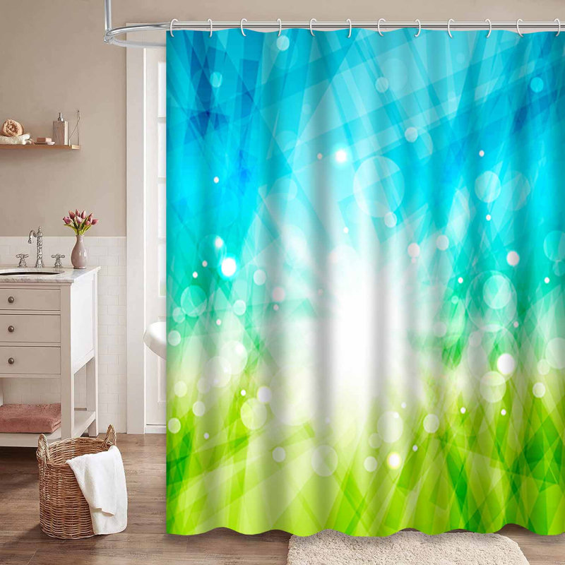 Rideau de douche moderne à rayons abstraits avec 12 crochets, L 72 po x l 84 po