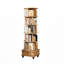 Bibliothèque rotative à 6 niveaux couleur bois - Présentoir à 360 ° avec roulettes et tiroir, rangement multicouche pour le bureau personnel-2125526566-2125526565