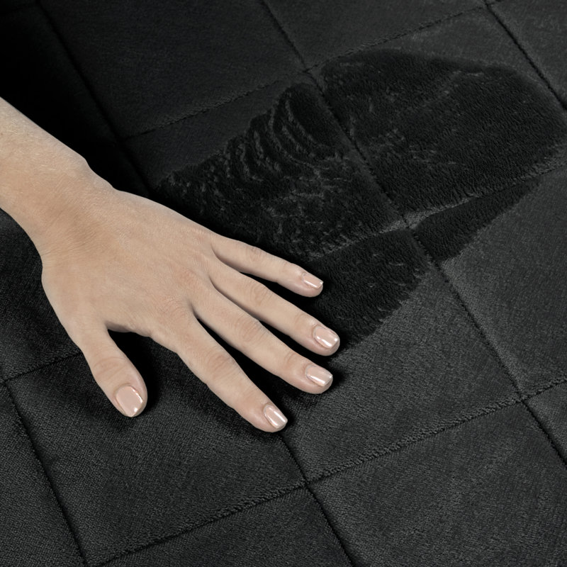 Haruhi Non-Slip Bath Mat, Black, 22" W x 36" L