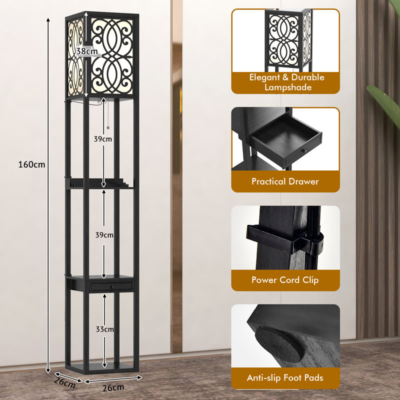 Carmorn 160cm Black LED Column Floor Lamp