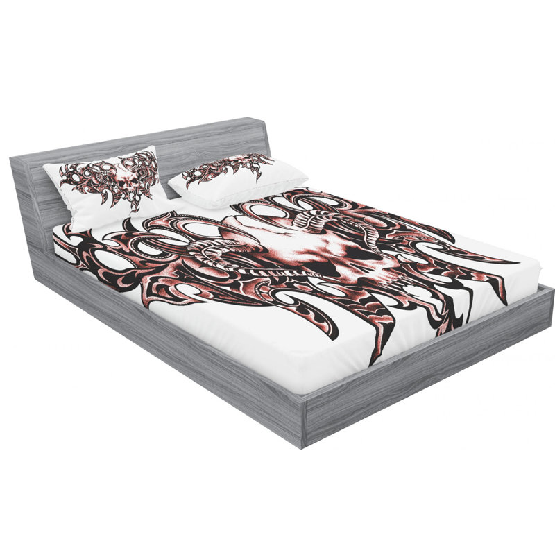 Ensemble de draps en forme de draps en aquarelle numérique, Ensemble de draps pour lit double avec 2 taies d'o