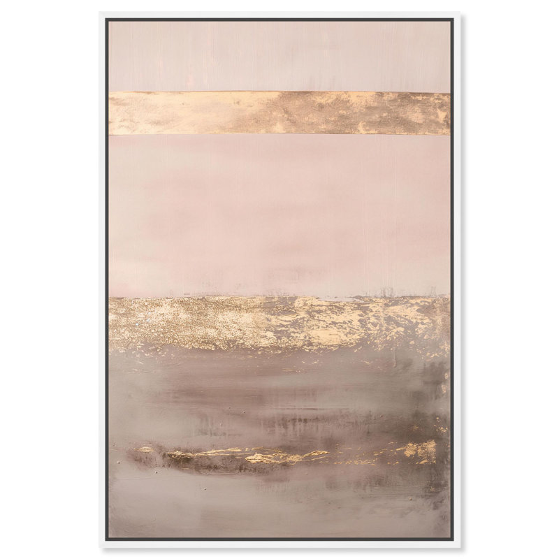 Art moderne abstrait sur toile de luxe moderne par Art Remedy, Cadre blanc, H 55 po x l 37 po