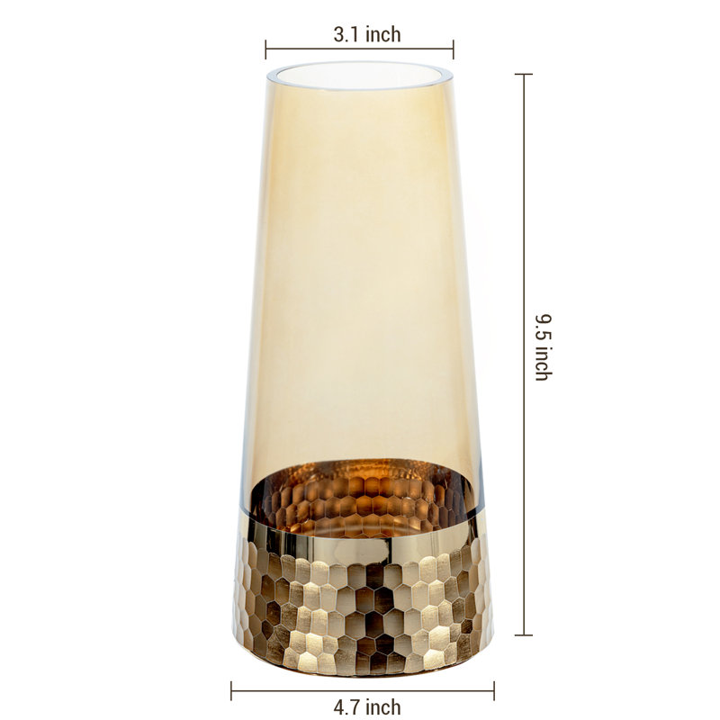 Orange 61cm Glass Table Vase