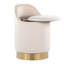 Tabouret de coiffeuse 18 po avec pivot en métal doré et velours crème-756820538
