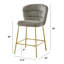 Chaises à hauteur comptoir avec velours texturé et base à carreaux-1264792567