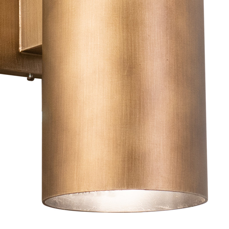 Edith Aluminum Outdoor Armed Sconce, Warm Brass, 14.25" H x 5" W x 8" D, Up/Down