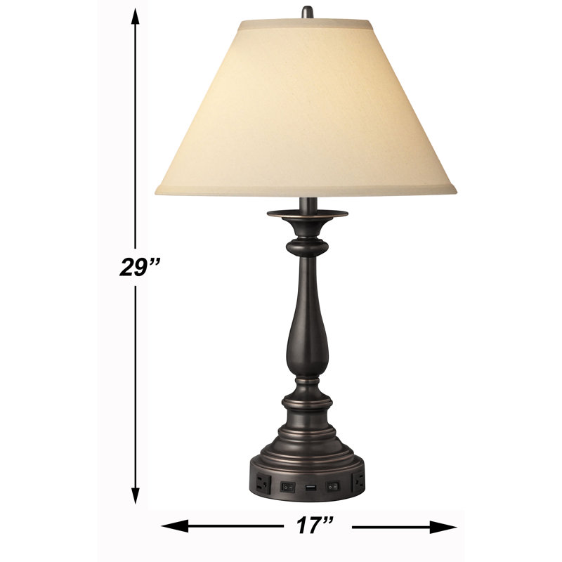 Traditional Madison Bronze Metal USB Table Lamp