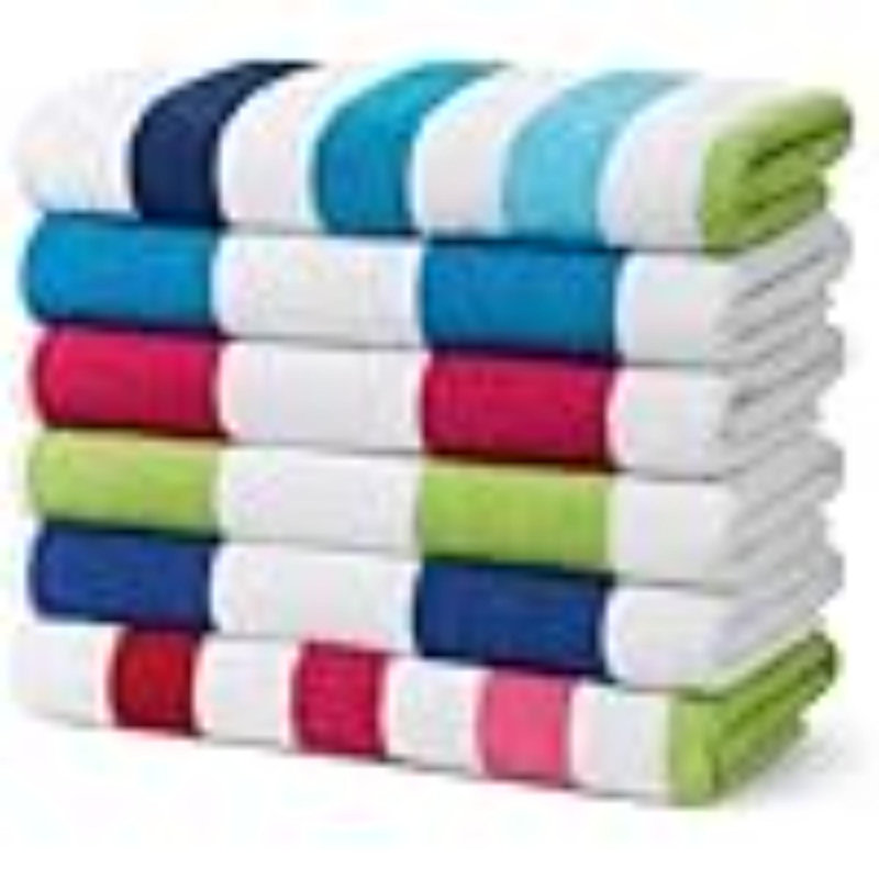 Racing Striped Beach & Pool Towel - Extra Large Beach Towel - Soft & Absorbent 100% Cotton Towels - 30" X 60"